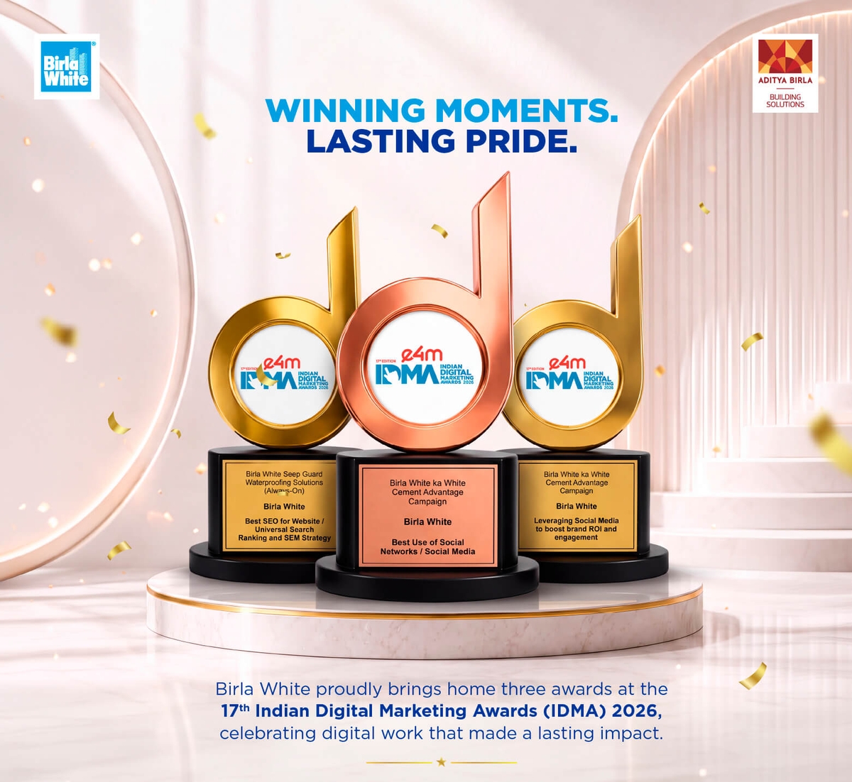Birla White bags three awards at the 17th IDMA Awards 2026