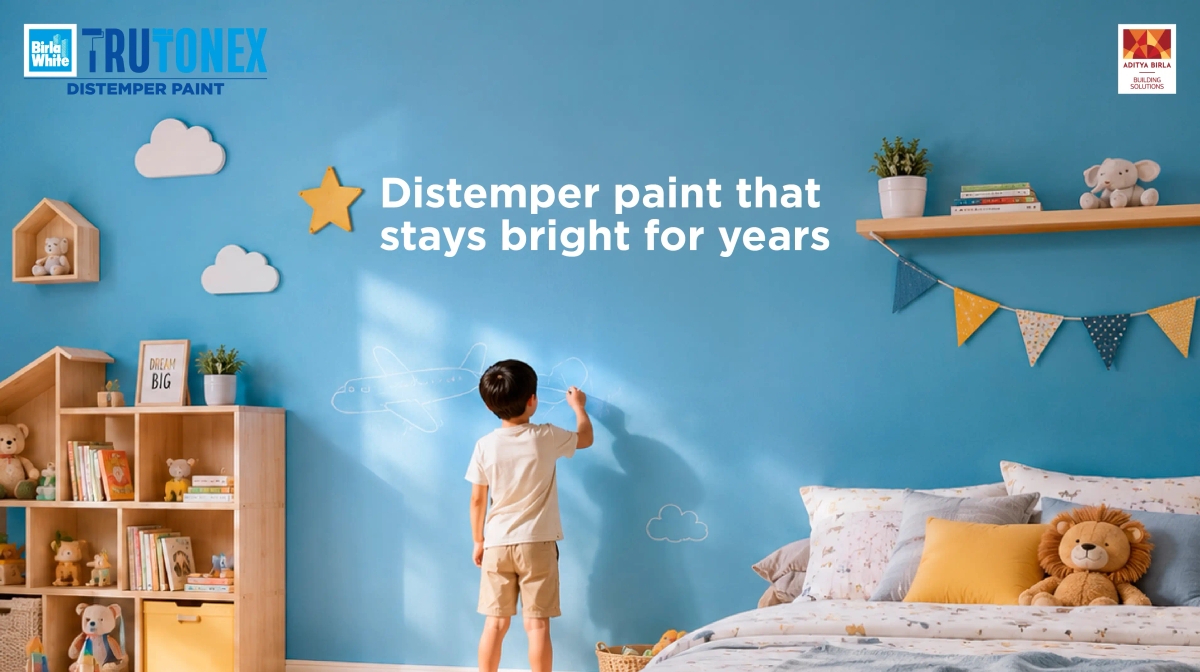 Best Washable distemper paint on wall for Kids: White Cement Based & Pre-Mixed Shades That Stay Bright for Years