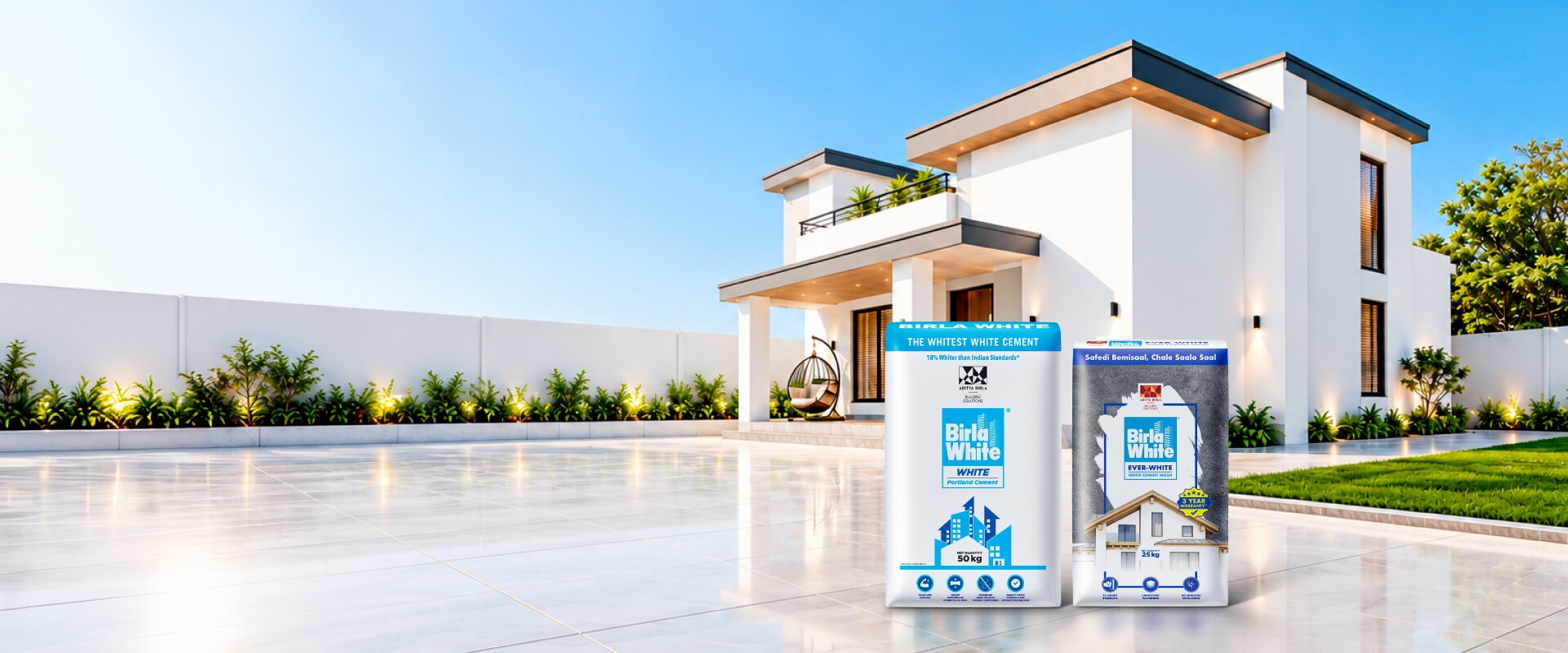 White Cement Means Brighter Walls!