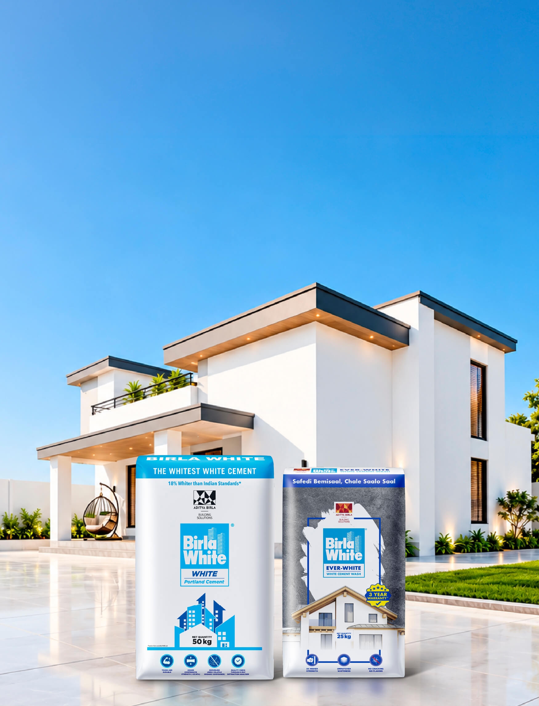 White Cement Means Brighter Walls!