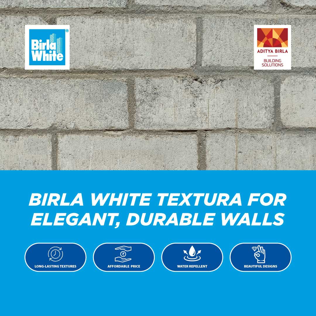 Birla White Textura showcasing premium white cement-based textured design that enhances aesthetics, hides minor flaws, and provides durable, water-resistant wall surfaces for modern interiors.