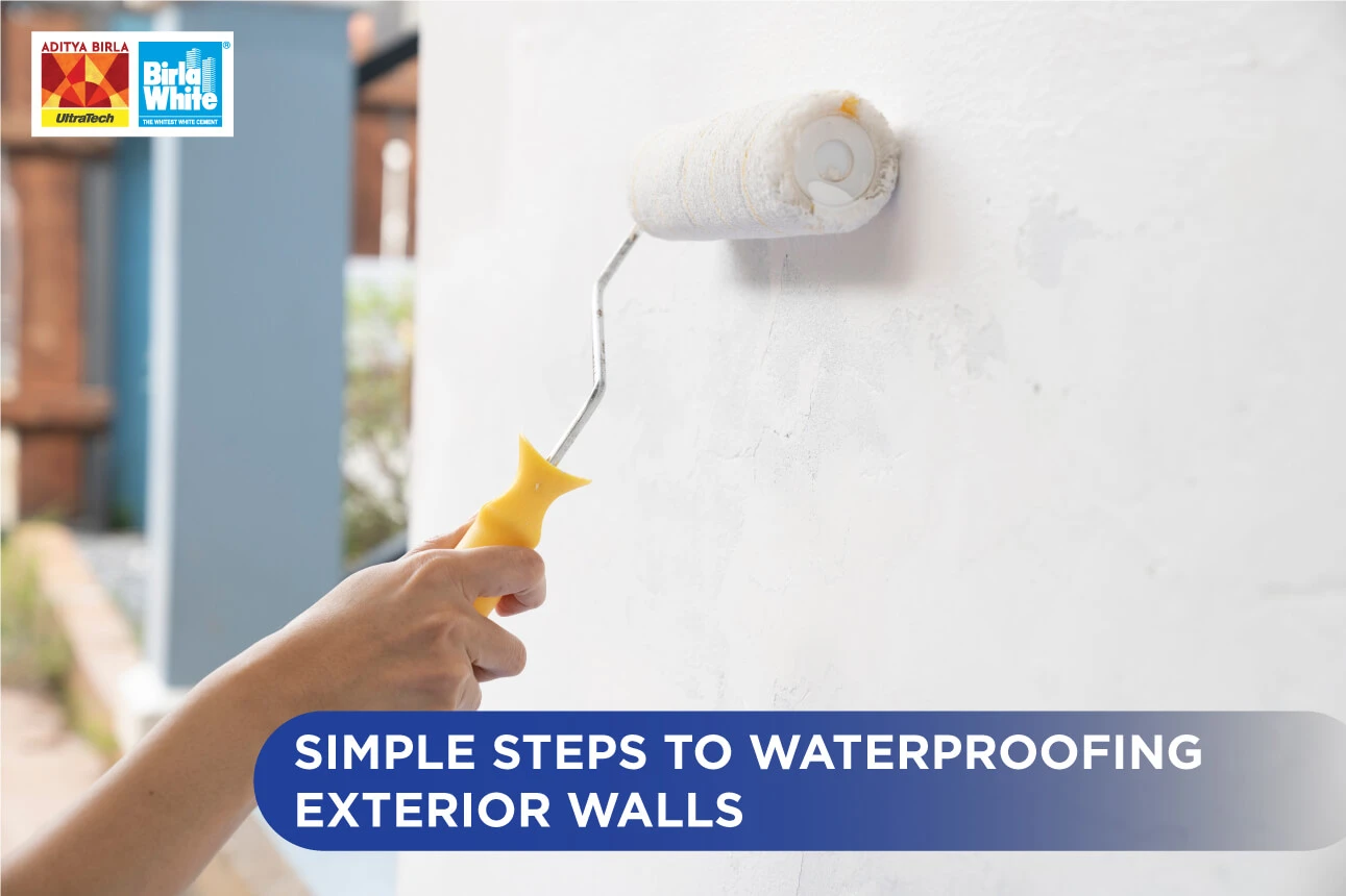 Six Step Illustration Showing Process of Waterproofing the Outside Walls of a Building